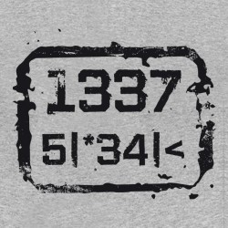 T-shirt 1337 5 34 Leet speak geek language gray sublimation