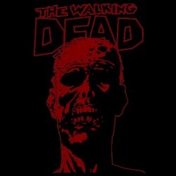 The Walking Dead face red on black sublimation t-shirt