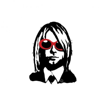 Kurt Cobain bicolor fan art white sublimation t-shirt
