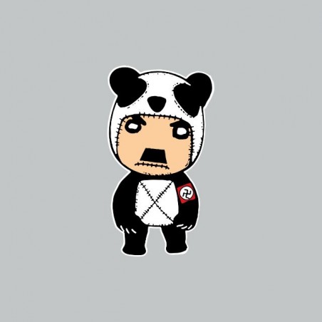Hitler panda cartoon gray sublimation t-shirt