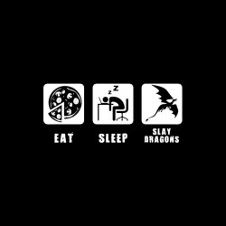 Tee shirt Gamer Eat Sleep & Slay Dragons  sublimation
