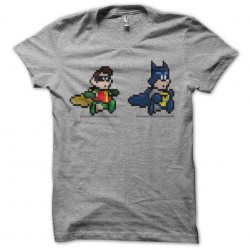 Tee Shirt parodie batman 8 bit gris sublimation