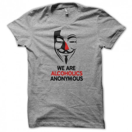 Tee shirt humour alcoolique Alcoholics Anonymous gris chiné sublimation