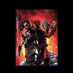Tee shirt game Deadpool & punisher black sublimation