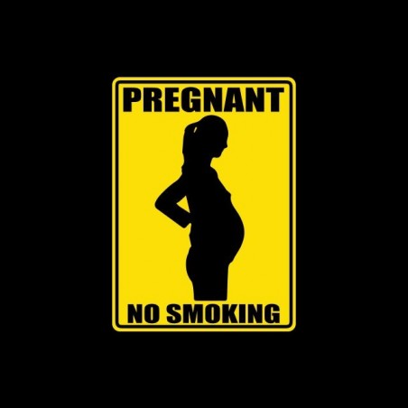 Pregnant t-shirt No Smoking road sign black sublimation