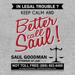 Breaking Bad Saul Goodman gray sublimation t-shirt