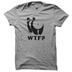 Tee shirt  WTF? Logo parodique de WWF gris chiné sublimation