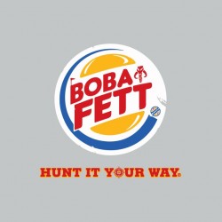 T-shirt Boba Fett parody Burger King gray sublimation