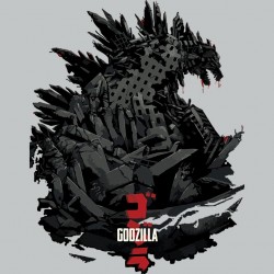 Tee shirt Godzilla 2014 art work gris sublimation