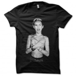 T-shirt Miley Cyrus topless black sublimation