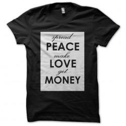 Peace love money black sublimation t-shirt