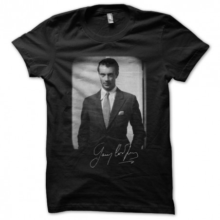Gary Cooper signature 1930 sublimation black t-shirt
