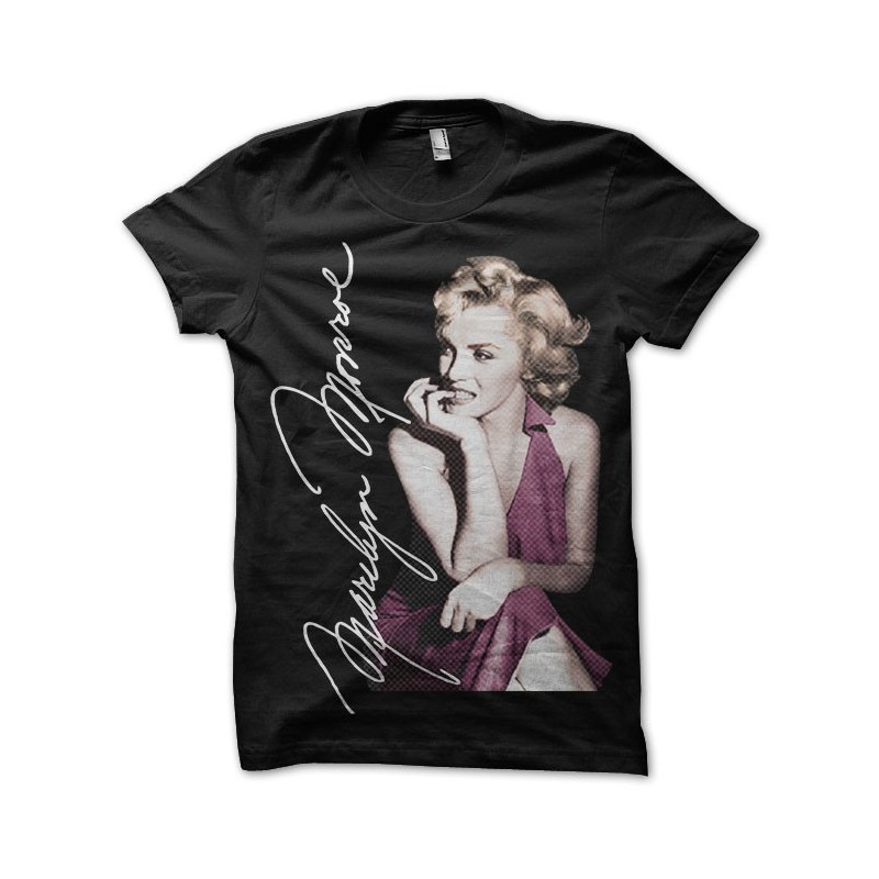 Marilyn Monroe Purple On Black Mixed Sublimation Shirt 3766