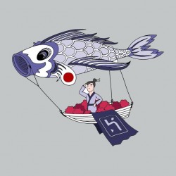 Sublimation flying sushi t-shirt