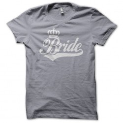 White Bride Tee Shirt on Gray Sublimation