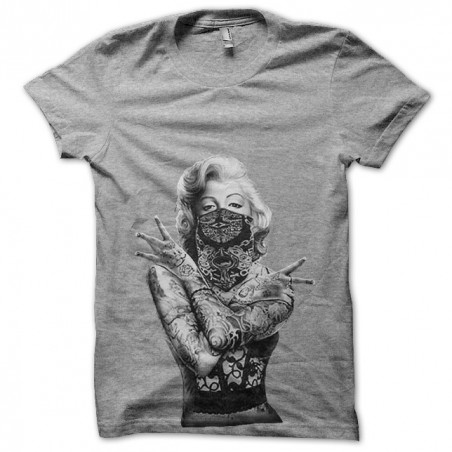 very rare t-shirt of marilyn monroe in west coast gray sublimation