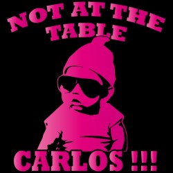 tee shirt not a table carlos baby very bad trip pink on black sublimation