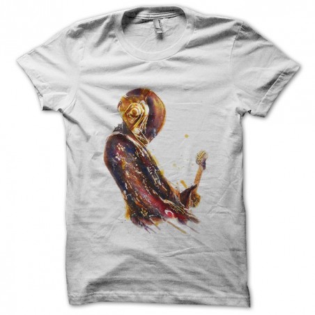 artistic daft punk t-shirt in white sublimation