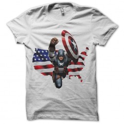 tee shirt  captain america drapeau americain en  sublimation