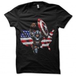 t-shirt captain america with black american flag sublimation