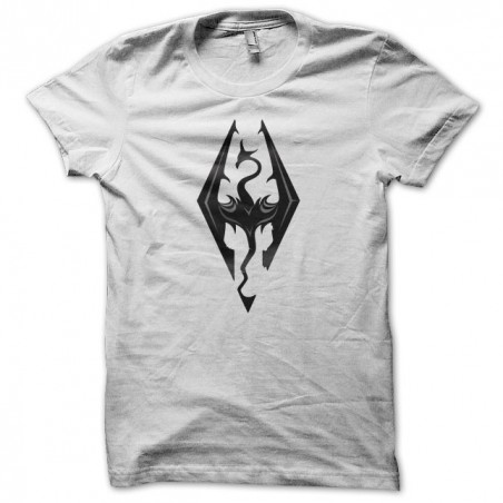 Skyrim dragon symbol white sublimation t-shirt