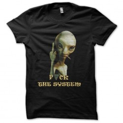 paul extra terrestrial t-shirt fuck the system in black sublimation