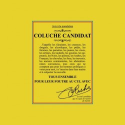 Coluche candidate yellow sublimation t-shirt
