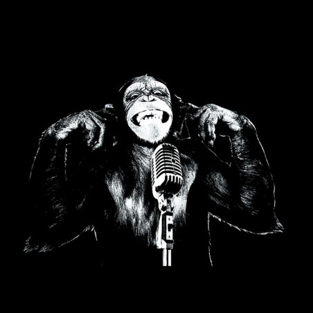 shirt monkey singing black sublimation