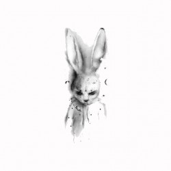 Sad white sublimation bunny...