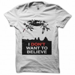 tee shirt i do not want to believe white sublimation