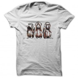 tee shirt Three wise monkeys white sublimation