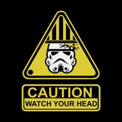 Caution Shirt Watch Your Head Star Black Wars In Sublimation