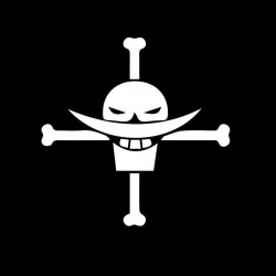 tee shirt Whitebeard Pirates flag one piece black sublimation