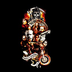 t-shirt logo son of anarchy characters in black sublimation