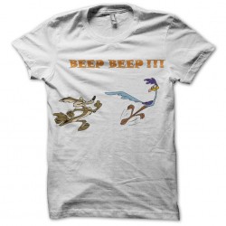 beep beep t-shirt and the coyote in white sublimation