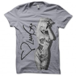 Lady Gaga Tee Shirt gray sublimation