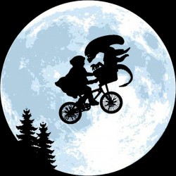 Tee Shirt Alien au clair de lune parodie E.T.  sublimation