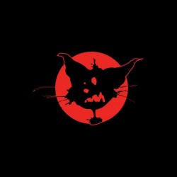 T-shirt cat cartoon red moon black sublimation