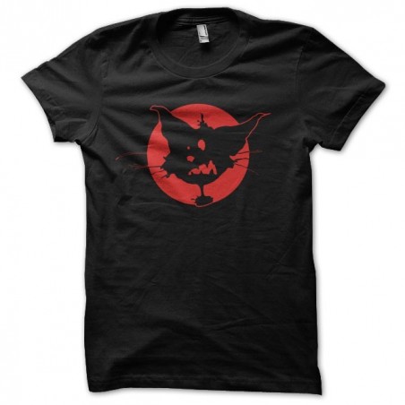 T-shirt cat cartoon red moon black sublimation