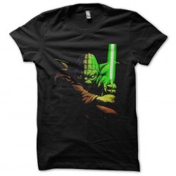 tee shirt master yoda light saber black sublimation