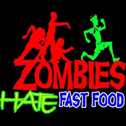 tee shirt Zombies hate fast food black sublimation