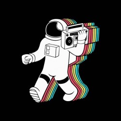 t-shirt music astronaut black sublimation