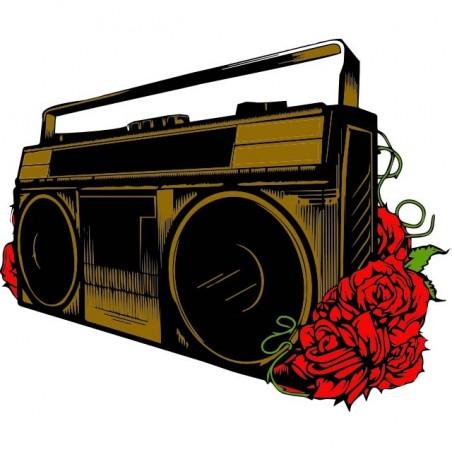 t-shirt stereo and roses white sublimation