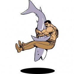 tee shirt freddie mercury catching a shark  sublimation