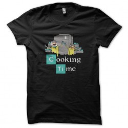 tee shirt Breaking bad cooking time in cartoon black sublimation
