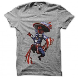 tee shirt captain america a l'assaut gris sublimation