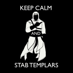 Keep calm and stab templars t-shirt black sublimation
