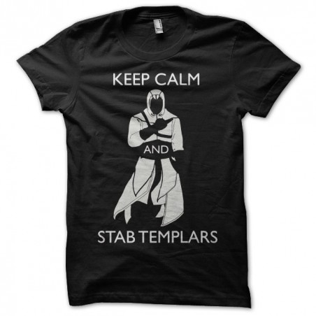 Keep calm and stab templars t-shirt black sublimation