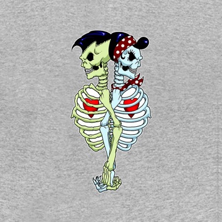 tee shirt skulls in love gris sublimation