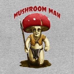 tee shirt mushroom man gris...